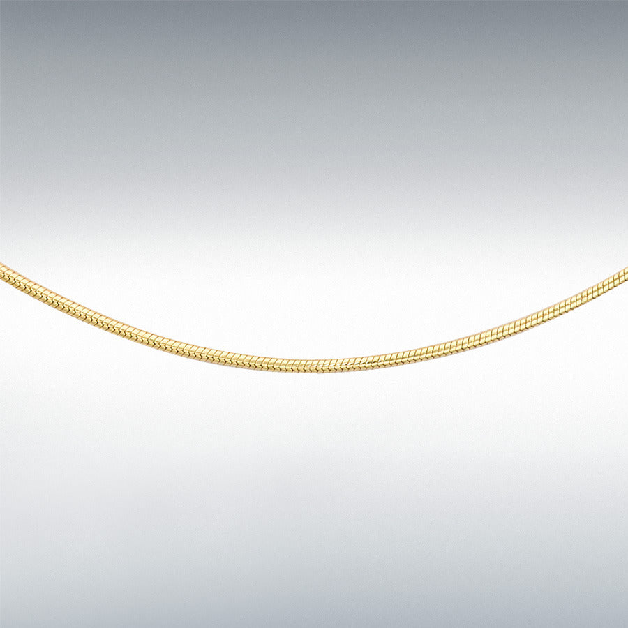 9ct Yellow Solid Gold 0.8mm Round Snake Chain  (3444)