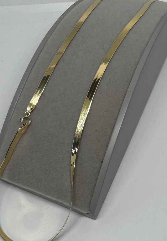 9ct Yellow Gold 3.4mm Flat Snake Necklace Chain Various Lengths (0183)