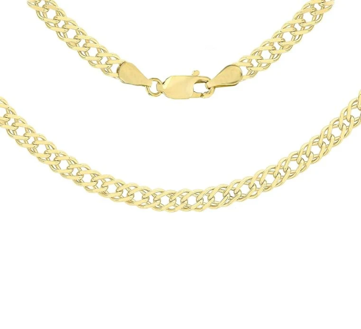 9ct Yellow Gold 3.4mm Double Curb Necklace Various Lengths (6804)