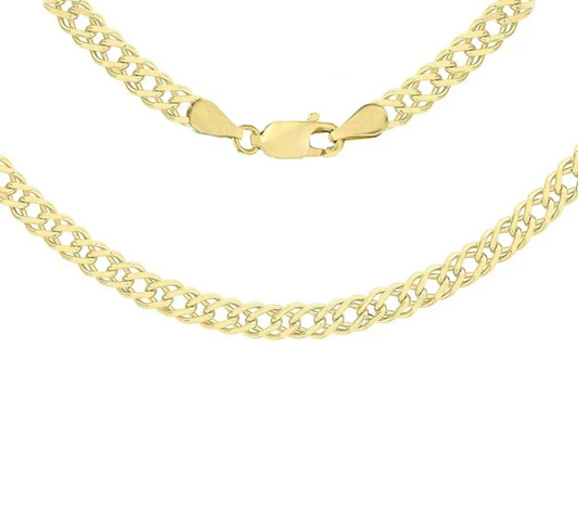 9ct Yellow Gold 3.4mm Double Curb Necklace Various Lengths (6804)