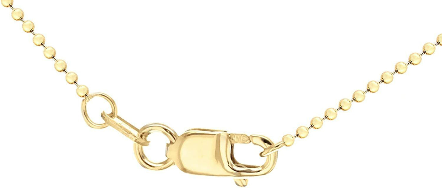 9ct Yellow Gold Dog Tag on Ball Chain Necklace 20 Inch (3395)