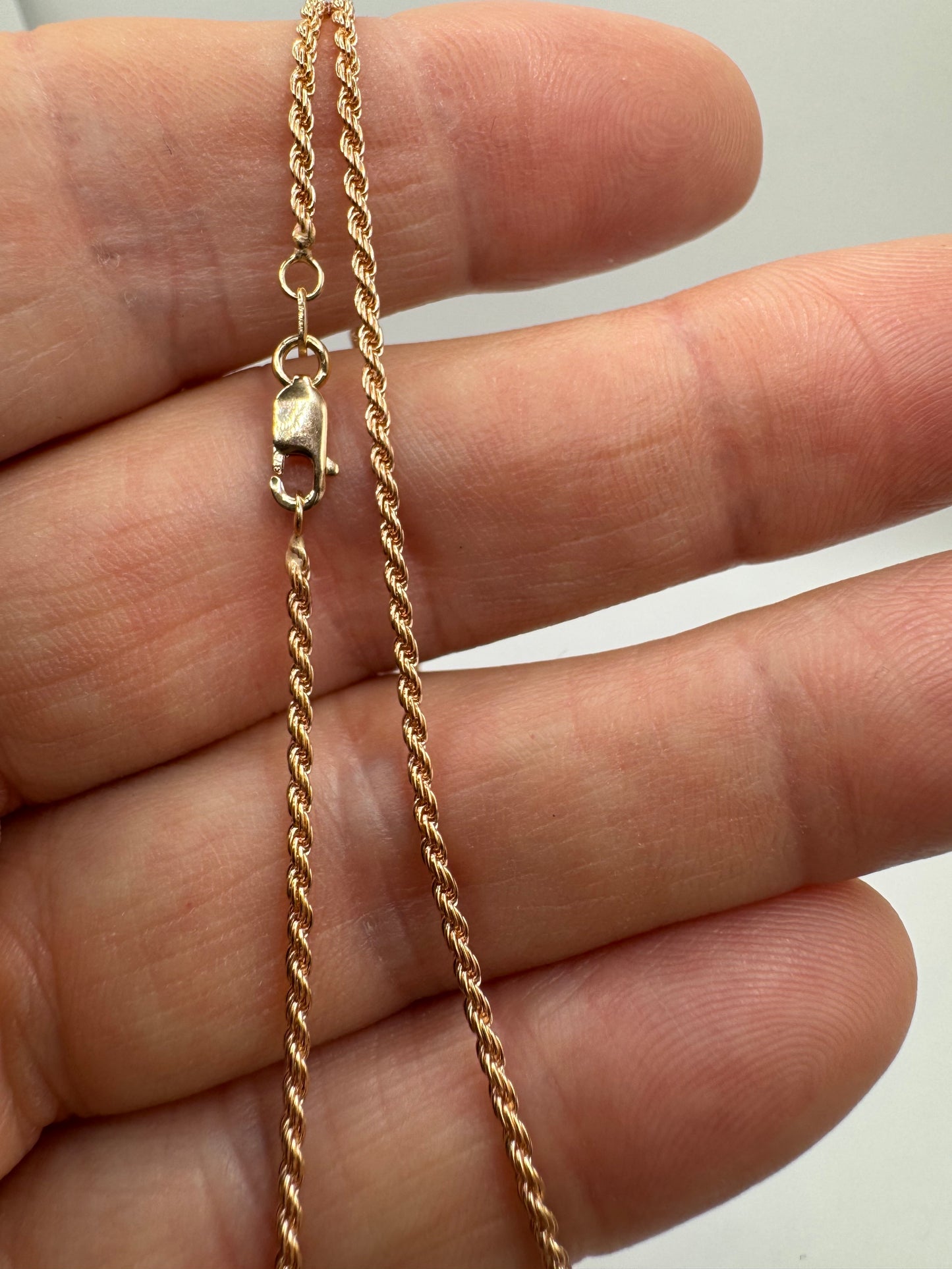 9ct Rose Gold 1.5mm Rope Chain Various Lengths (3843)