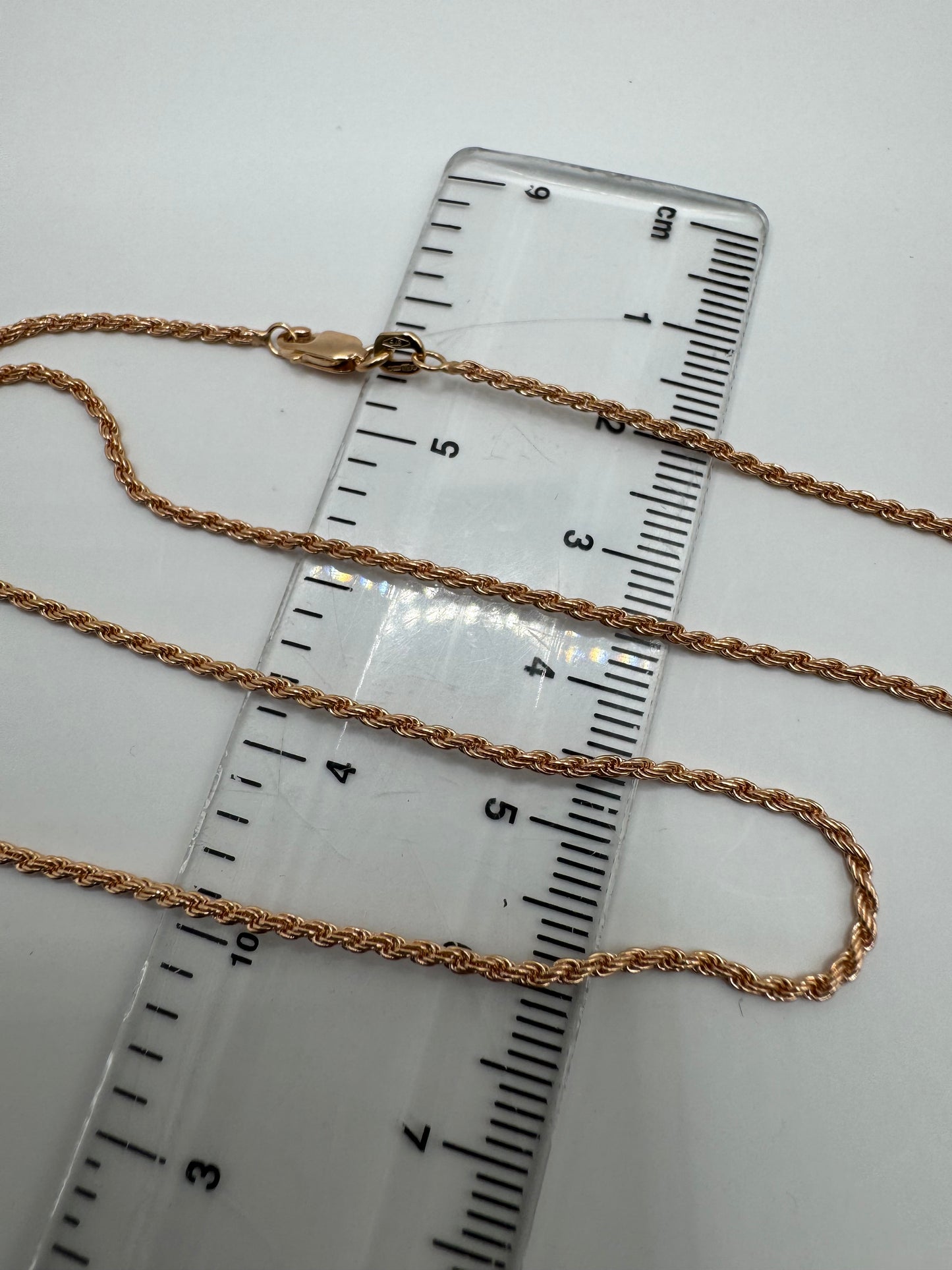 9ct Rose Gold 1.5mm Rope Chain Various Lengths (3843)
