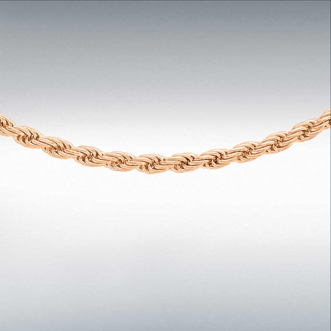 9ct Rose Gold 1.5mm Rope Chain Various Lengths (3843)