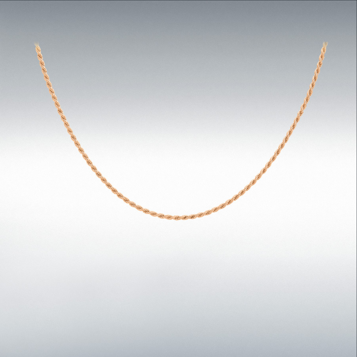 9ct Rose Gold 1.5mm Rope Chain Various Lengths (3843)