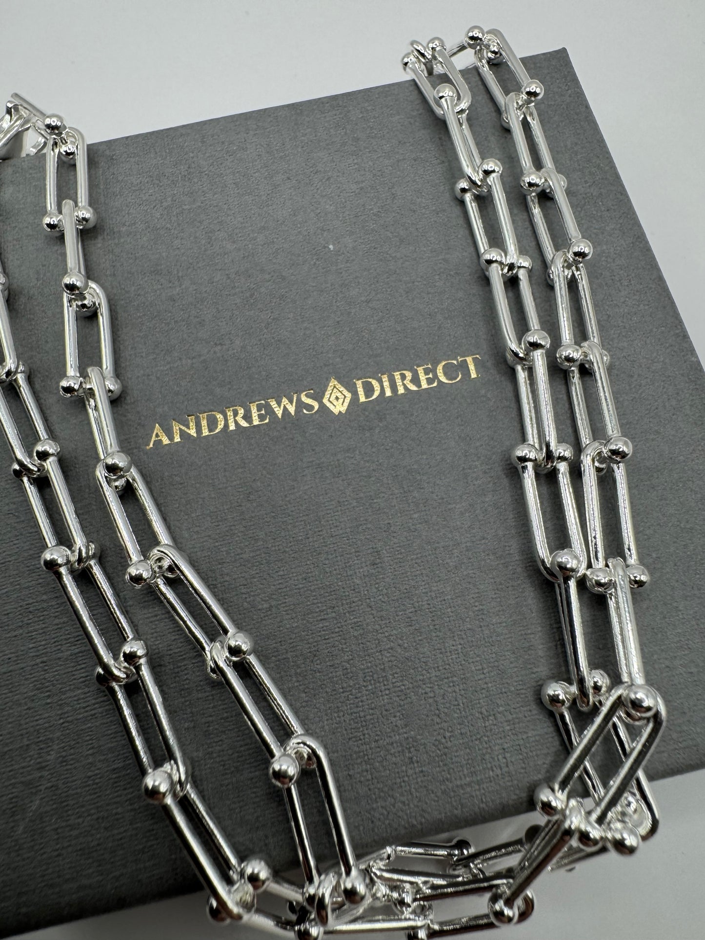 Sterling Silver Industrial / Fancy Paperlink Chain 20 Inch / 50cm (0385)