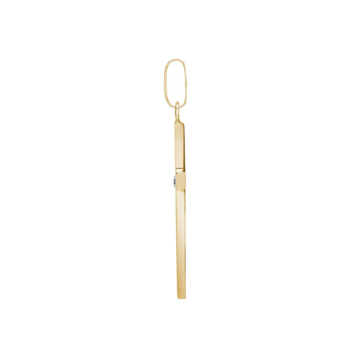 9ct Yellow Gold 0.03 Carat Diamond Set Cross Pendant (087)