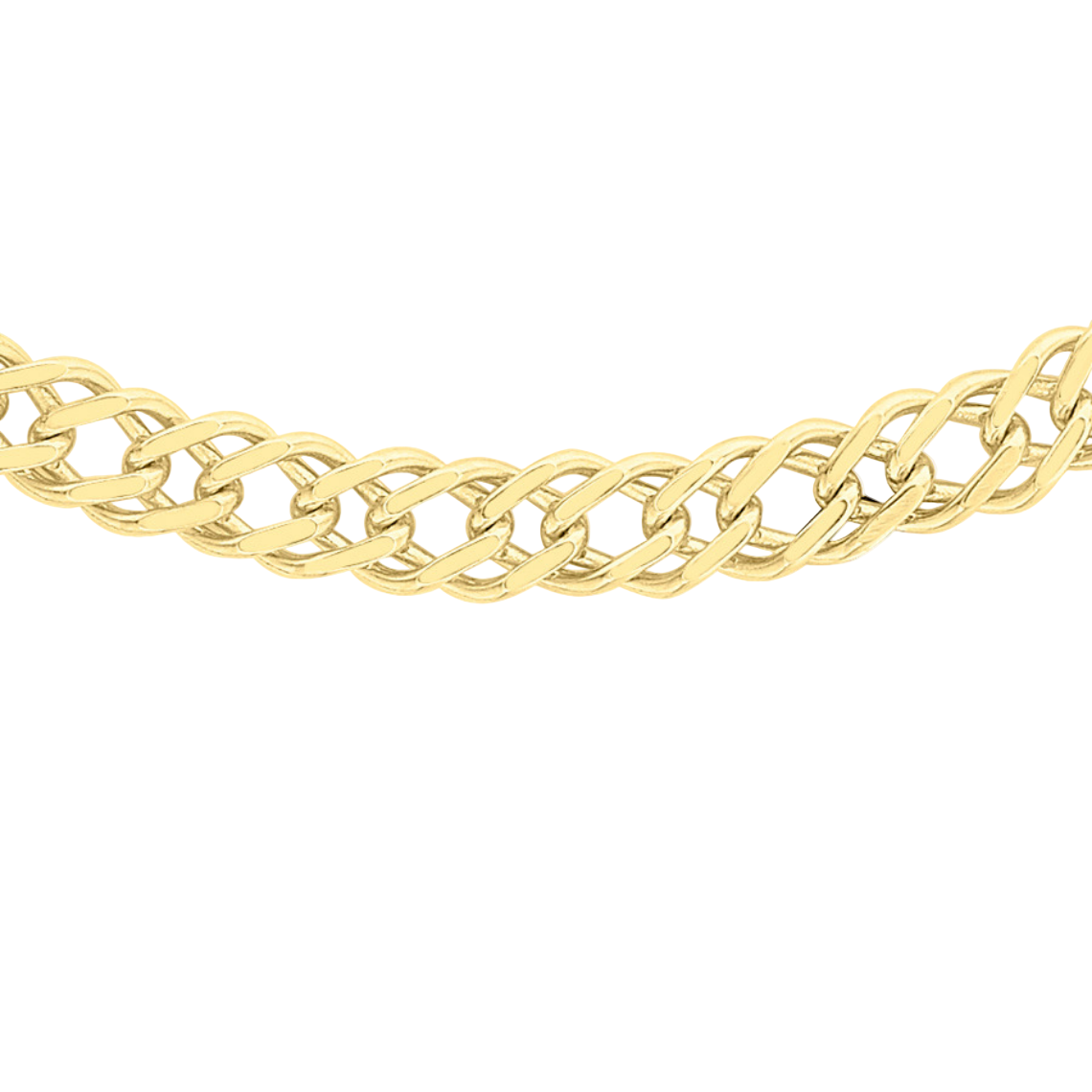 9ct Yellow Gold 3.4mm Double Curb Necklace