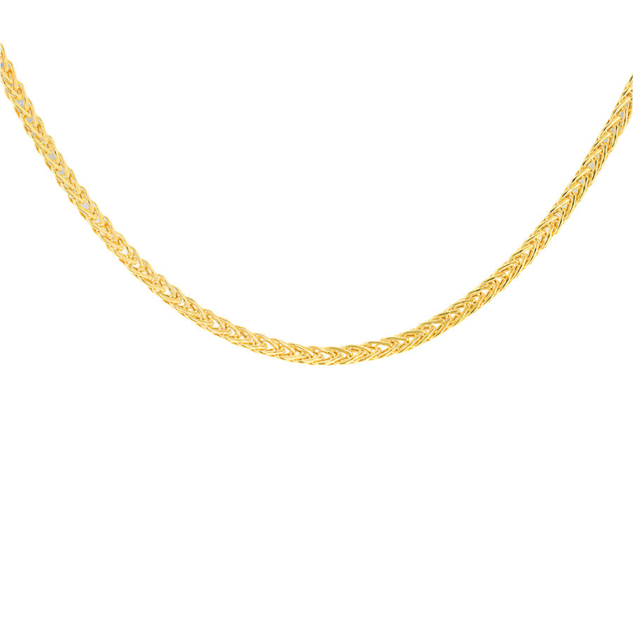 9ct Yellow Gold Woven Spiga 3.7mm Necklace 18 Inch / 45cm