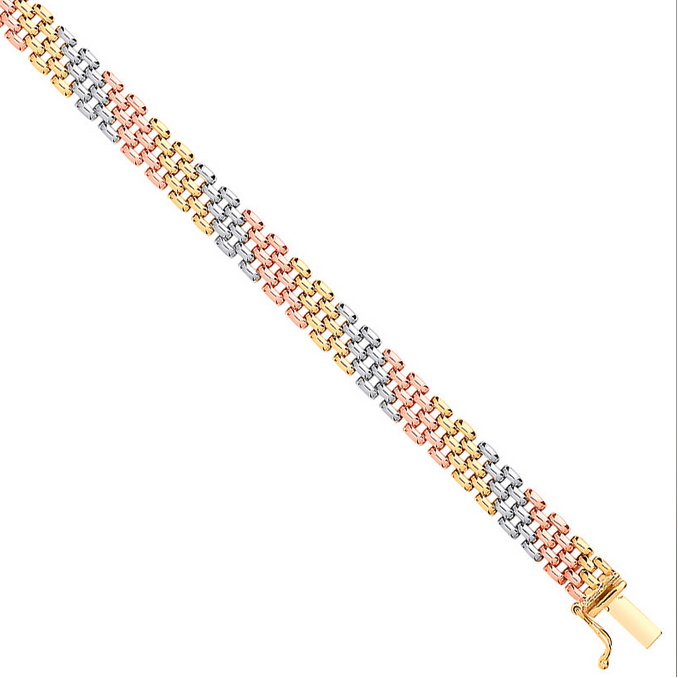 9ct Yellow Rose White Gold Panther Bracelet
