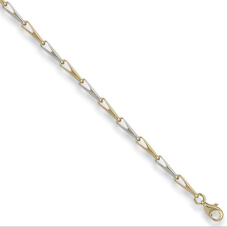 9ct Yellow and White Gold Link Bracelet