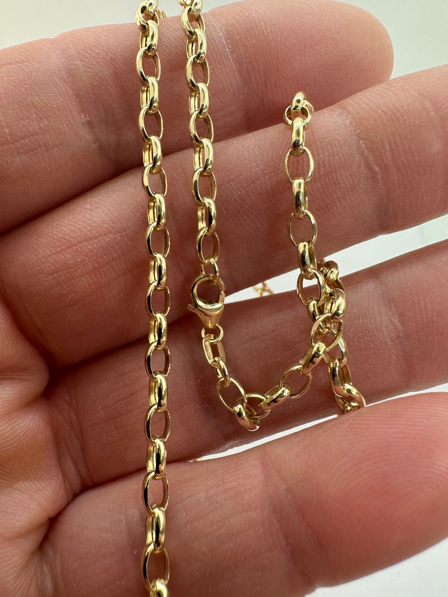 9ct Yellow Gold 3.5mm Diamond Cut Belcher Hollow Chain (371)