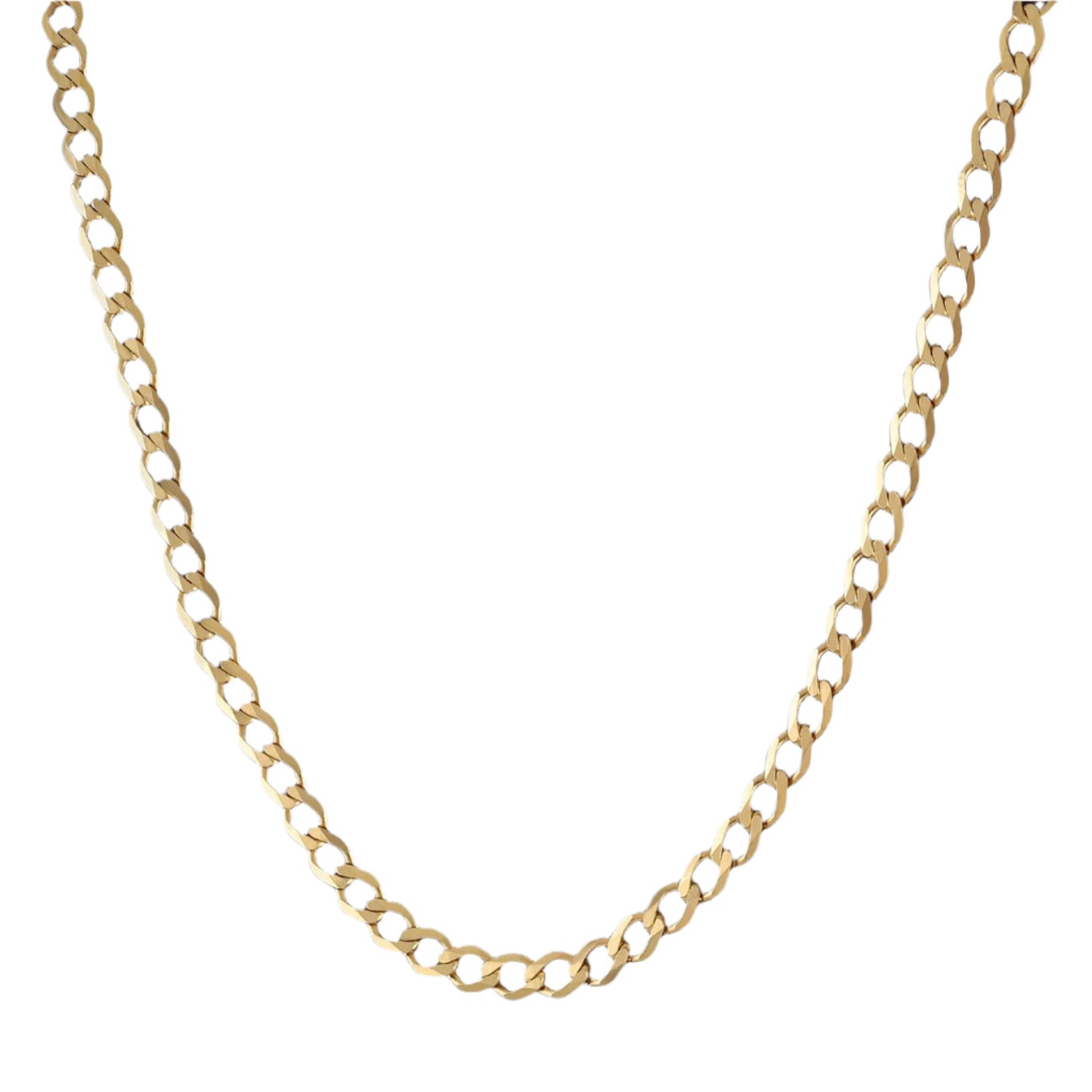 9ct Yellow Gold 2.7mm Solid Flat Curb Chain Various Lengths (0040)