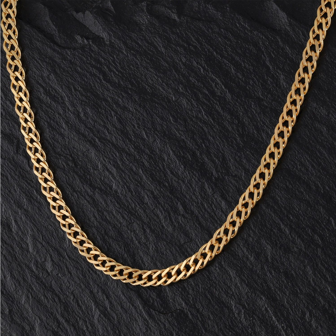 9ct Yellow Gold 3.4mm Solid Double Link Curb Chain Various Lengths (0050)