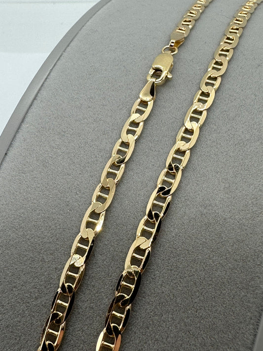 9ct Yellow Gold 3.7mm Solid Anchor Link Chain Various Lengths (0060)