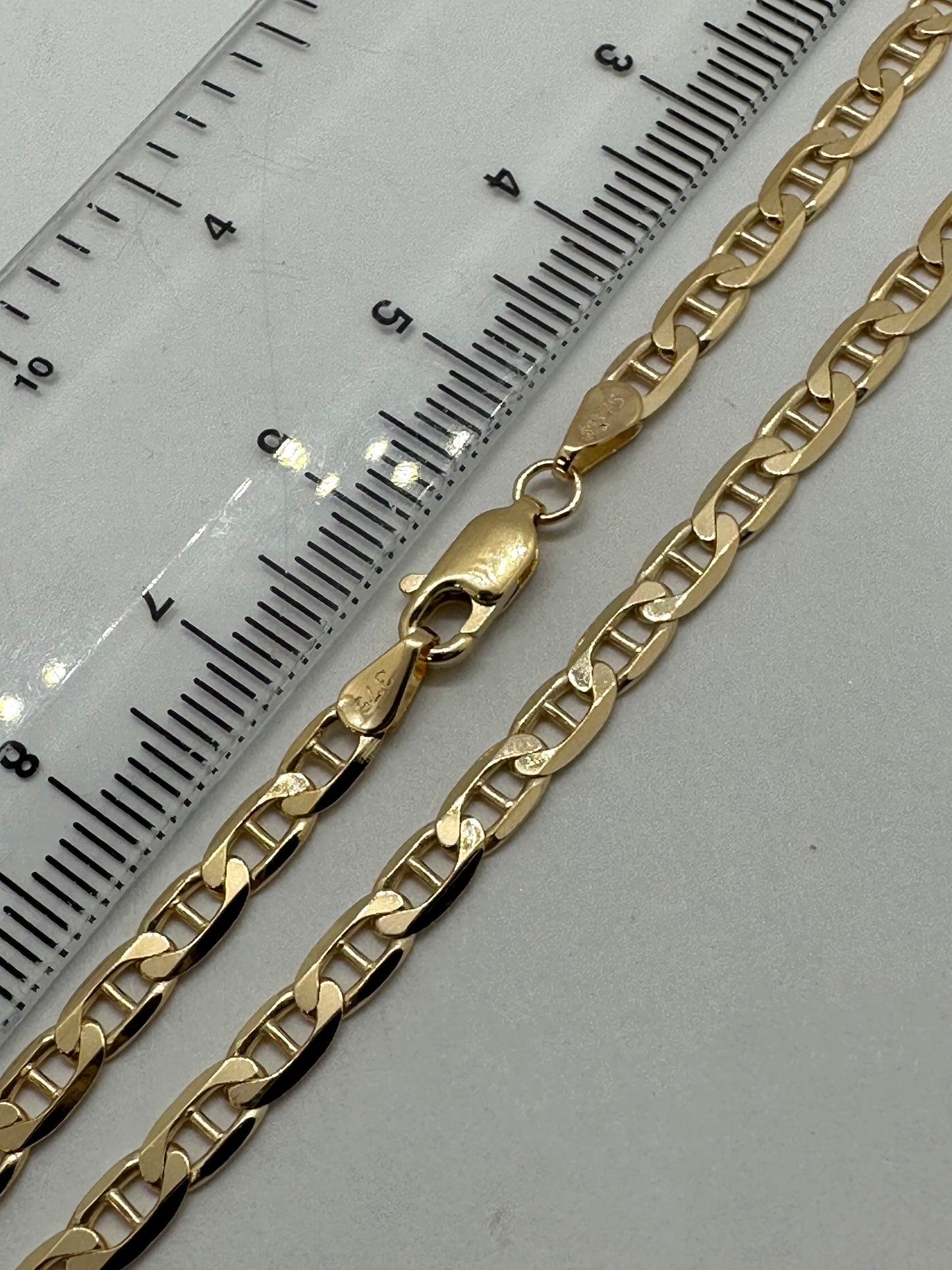 9ct Yellow Gold 3.7mm Solid Anchor Link Chain Various Lengths (0060)
