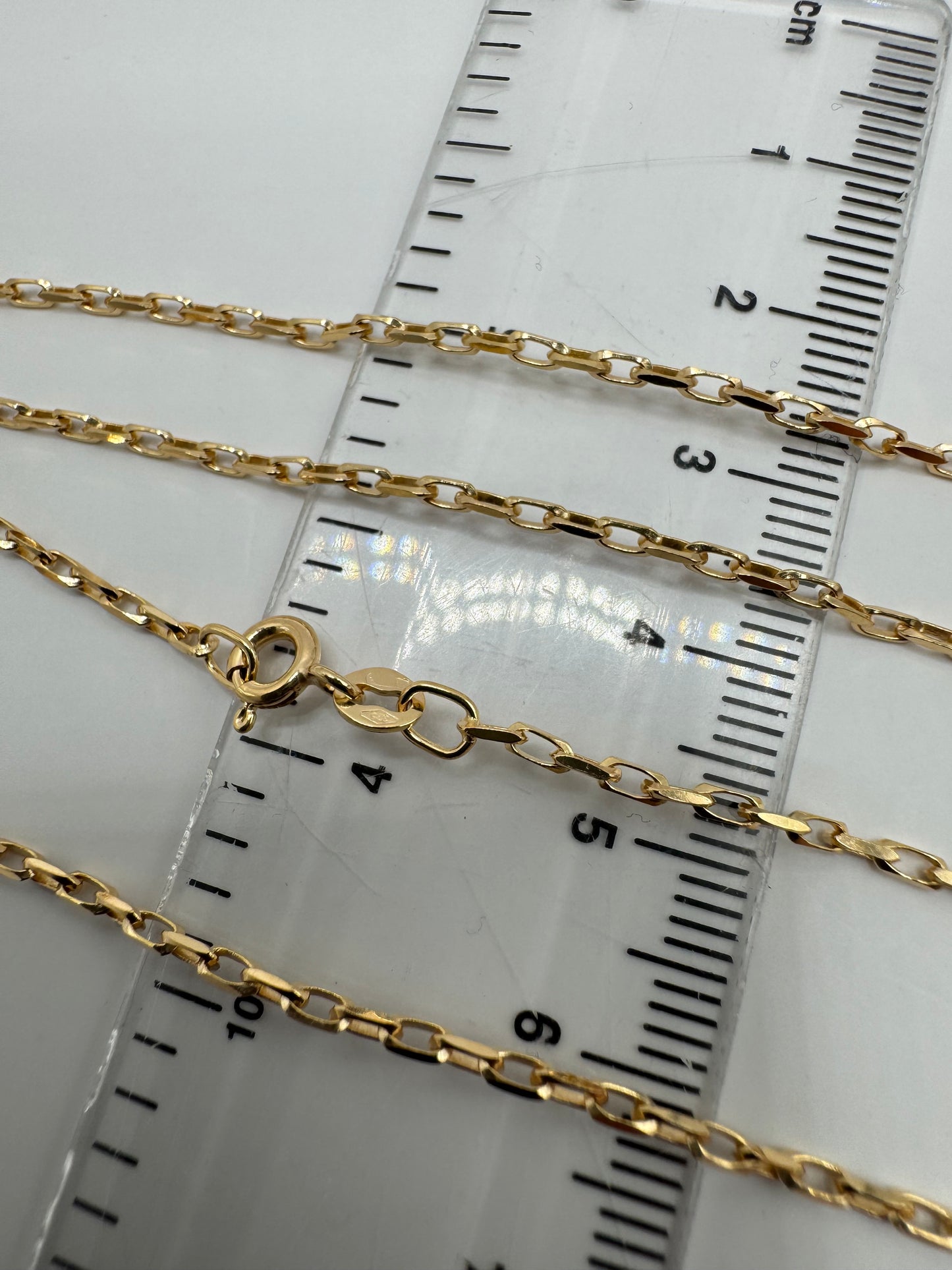 9ct Yellow Gold 1.9mm Diamond Cut Belcher Link Chain Various Lengths (0064)