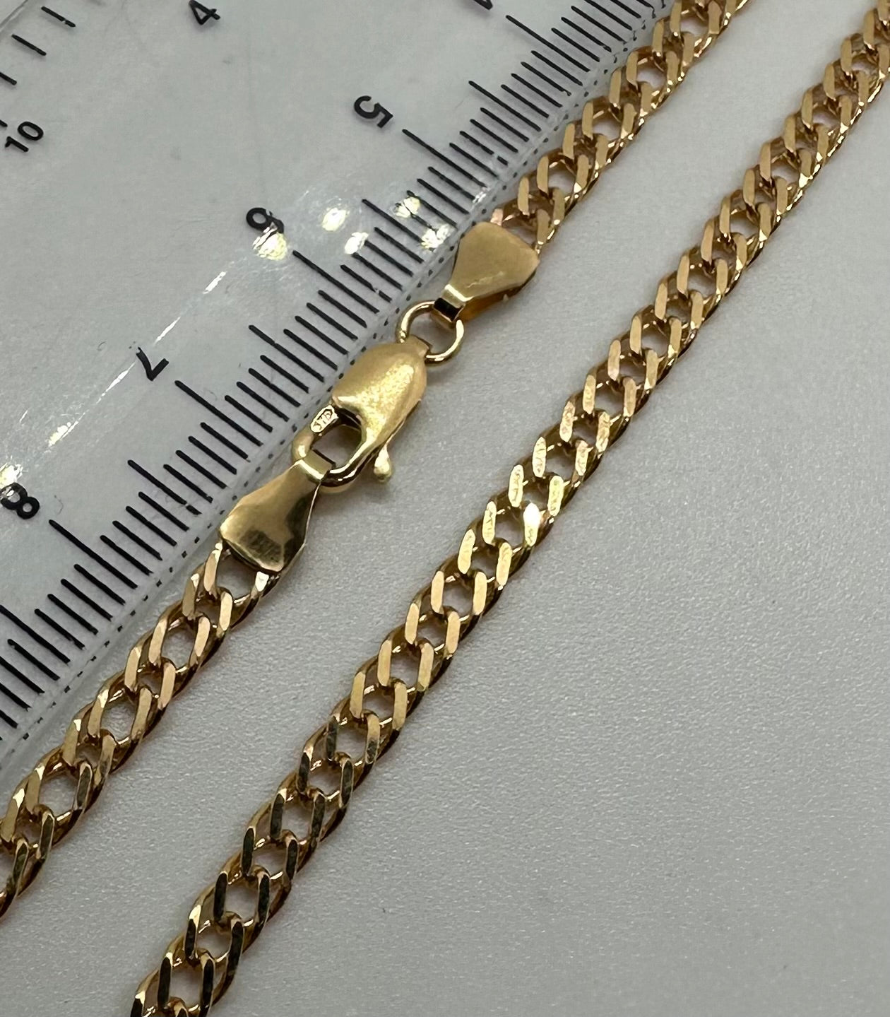 9ct Yellow Gold 3.4mm Solid Double Link Curb Chain Various Lengths (0050)