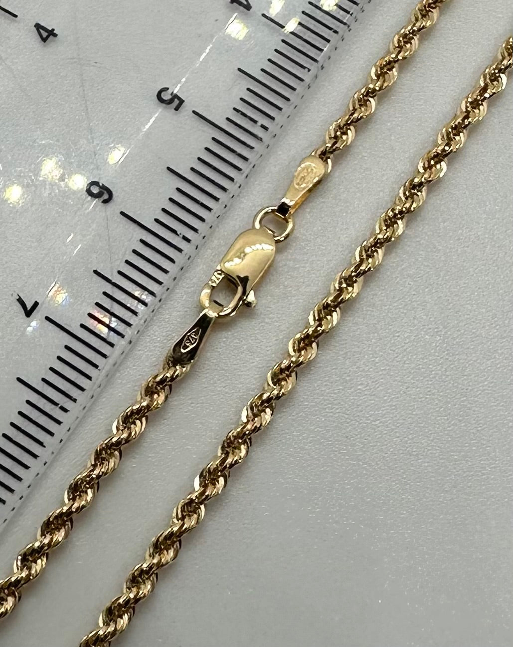 9ct Yellow Gold 2mm Hollow Rope Chain Various Lengths (0626)