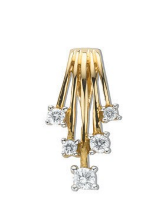 9ct Yellow Gold 0.25 Carat 5 Stone Diamond Set Pendant (0329)
