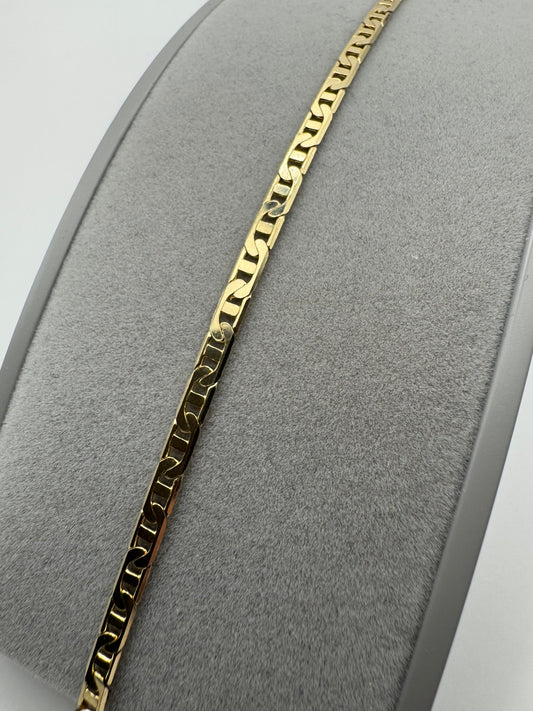 9ct Yellow Solid Gold 3.5mm Anchor Curb Chain Bracelets (G100AC)