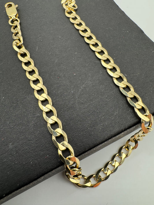 9ct Yellow Solid Gold 3.84mm Curb Link Bracelet Various Lengths (G100MC)