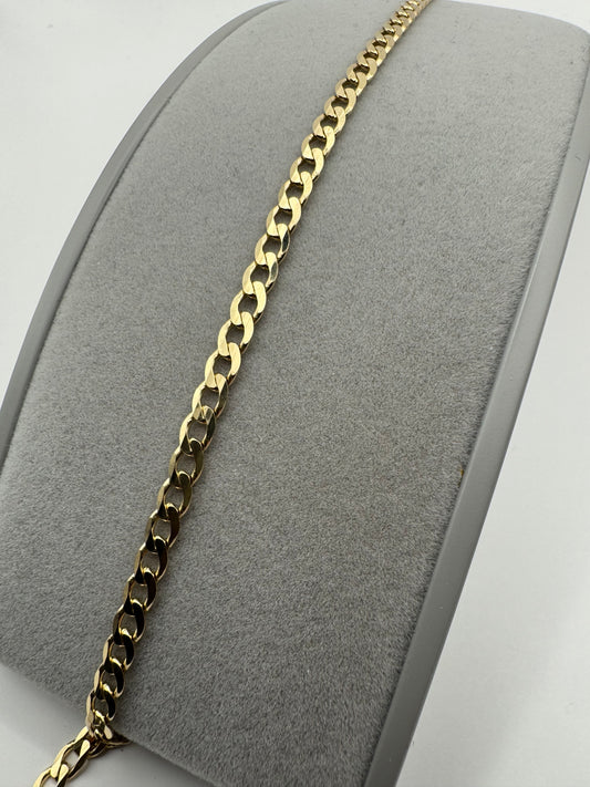 9ct Yellow Solid Gold 3.84mm Curb Link Necklace Various Lengths (G100MC)