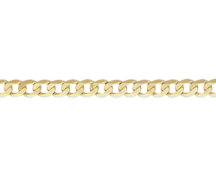 9ct Yellow Solid Gold 4.85mm Curb Link Bracelet Various Lengths (G120MC)