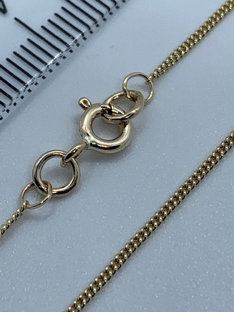 9ct Yellow Gold 1.1mm Curb Neck Chain Various Lengths (g12c)