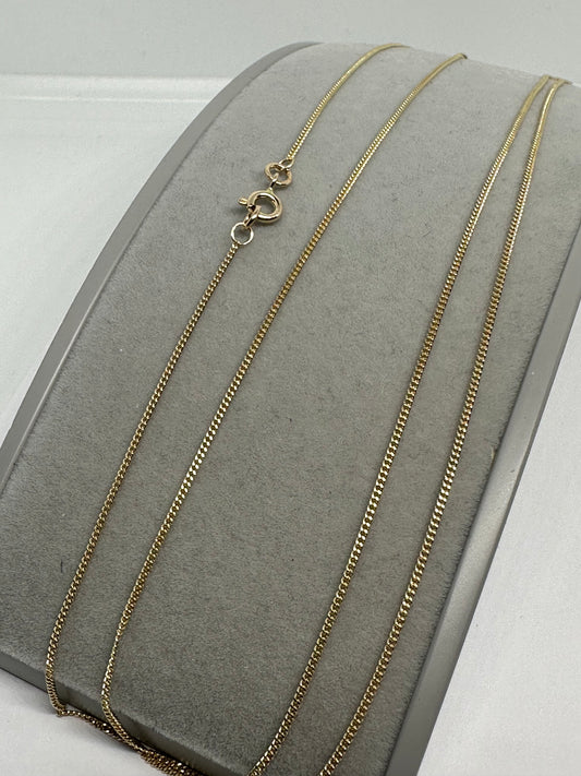 9ct Yellow Gold 1.1mm Diamond Cut Curb Chain Various Lengths (G12FC)