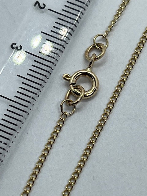 9ct Yellow Gold 1.3mm Curb Link Chain Various Lengths (G1416C)