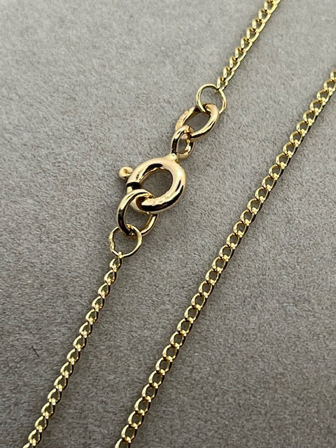 9ct Yellow Gold 1.3mm Curb Link Chain Various Lengths (G1416C)