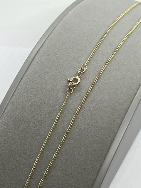 9ct Yellow Gold 1.3mm Curb Link Chain Various Lengths (G1416C)