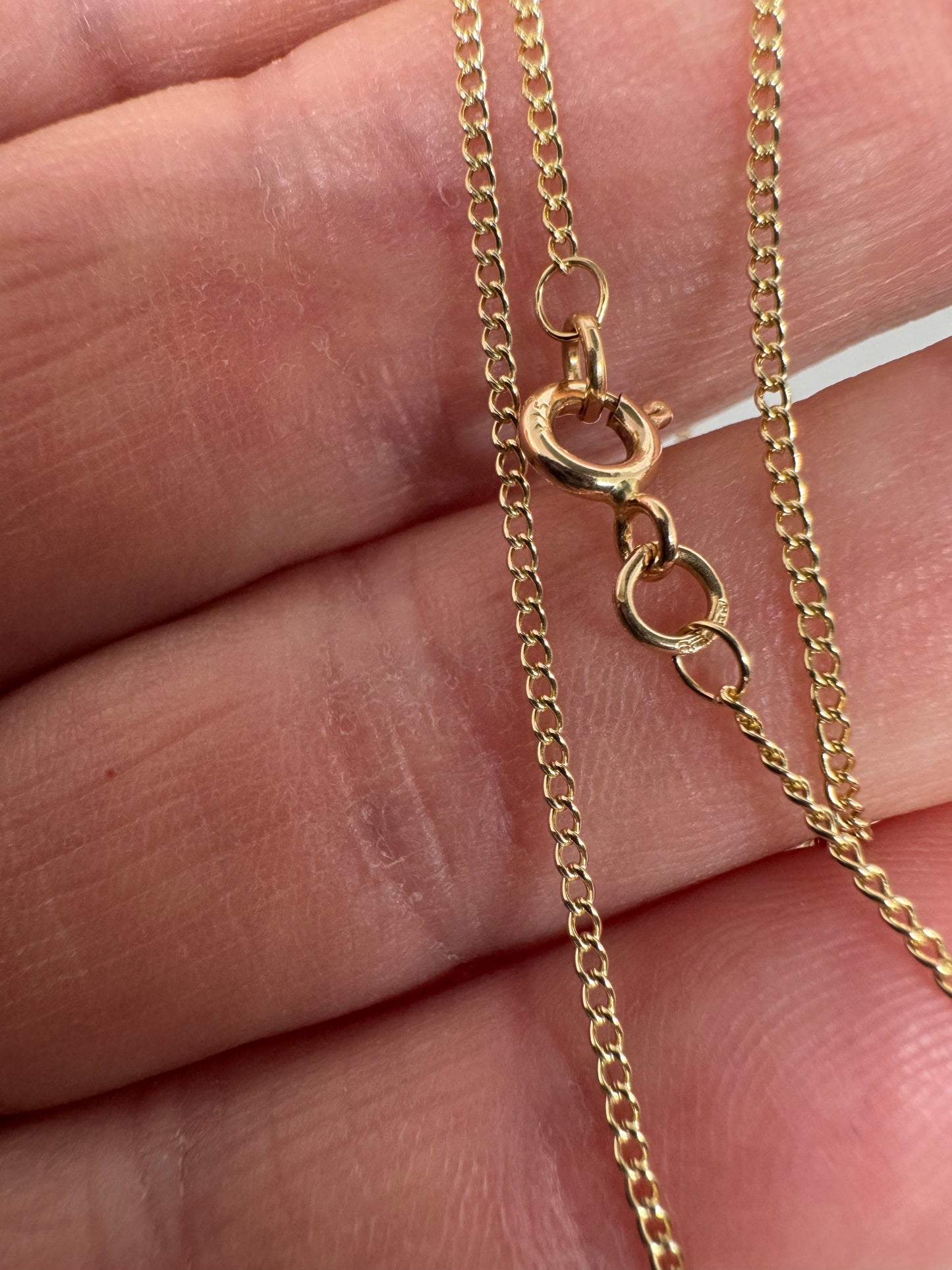 9ct Yellow Gold 1.3mm Curb Link Chain Various Lengths (G1416C)