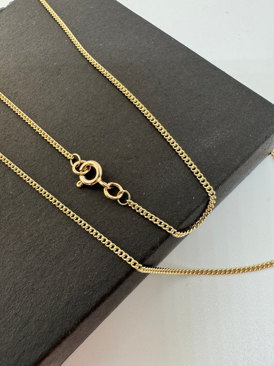 9ct Yellow Gold 1.4mm Curb Link Chain Various Lengths Available (G16C)