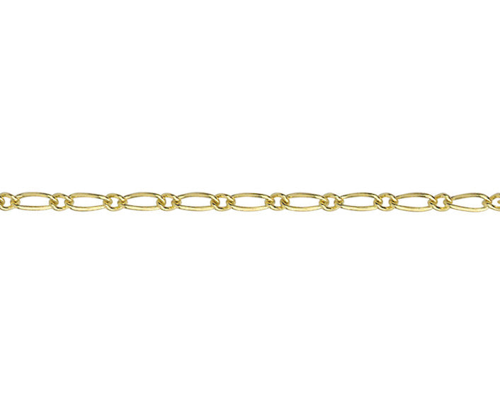 9ct Solid Yellow Gold 2.44mm Figaro Chain Various Lengths (G24FG1)