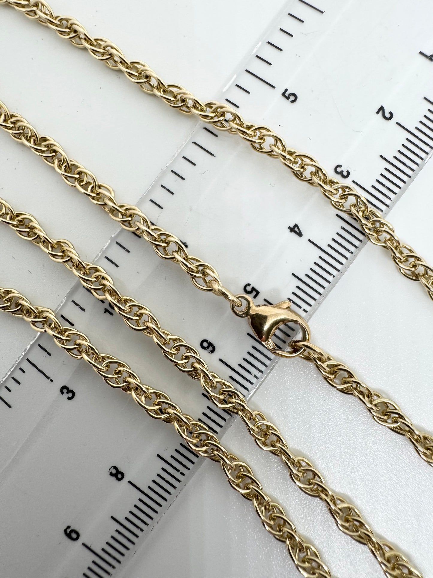 9ct Yellow Gold 3.4mm Prince of Wales Solid Rope Chain Various Lengths (G24R)