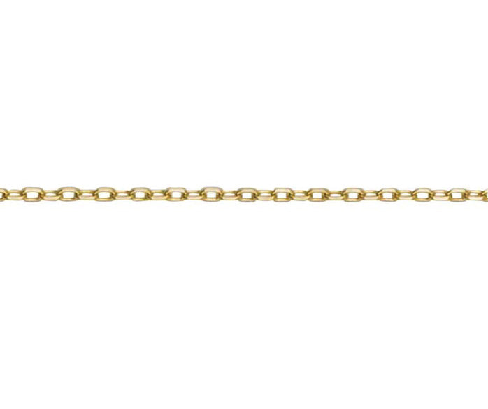 9ct Yellow Gold 1.7mm Trace Filed Oval Link Chain Various Lengths (G45AFT)