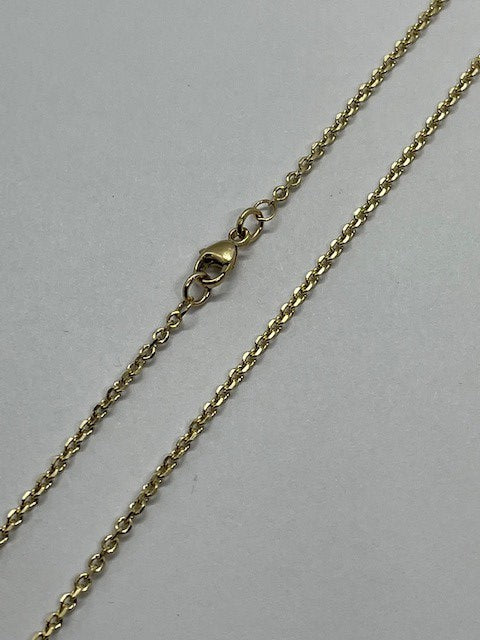 9ct Yellow Gold Solid Link Diamond Cut Trace Chain Various Lengths (50CTFT)