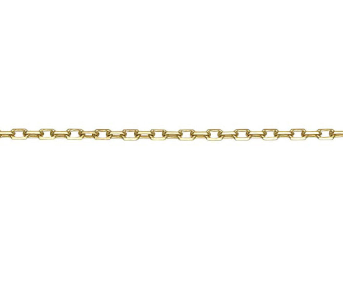 9ct Yellow Gold 2.2mm Trace Filed Oval Link Chain Various Lengths (G60AFT)