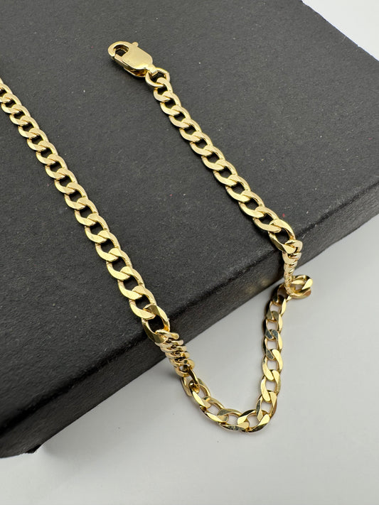 9ct Yellow Solid Gold 3.1mm Curb Link Chain Various Lengths (G80MC)