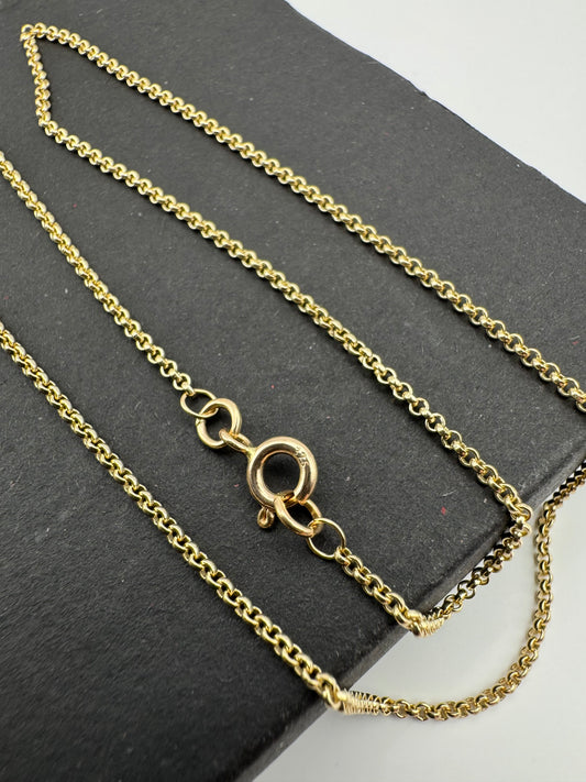 9ct Yellow Gold 1.6mm Round Belcher Link Chains Various Lengths (GBBC)