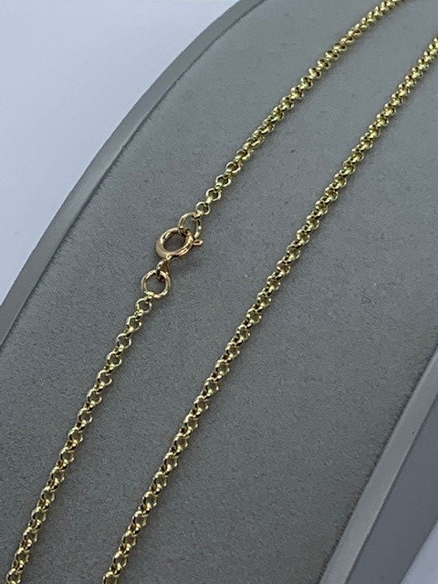 9ct Solid Yellow Gold 2.25mm Round Belcher Link Chains (GBBL)