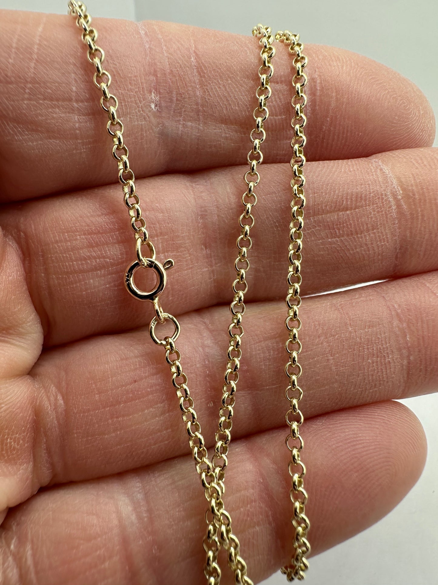 9ct Solid Yellow Gold 2.25mm Round Belcher Link Chains (GBBL)