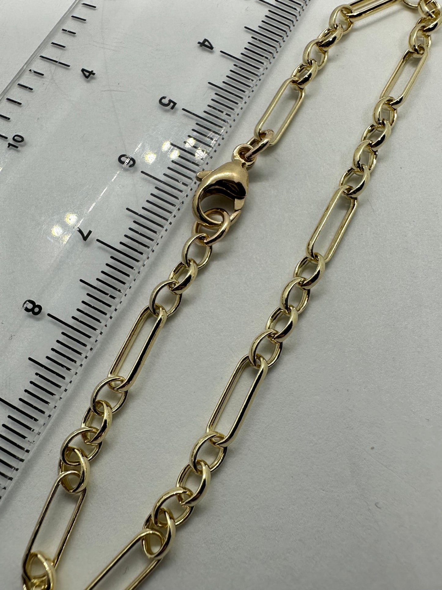 9ct Solid Yellow Gold 4mm Figaro Belcher Style Chain Various Lengths (GFIGB)