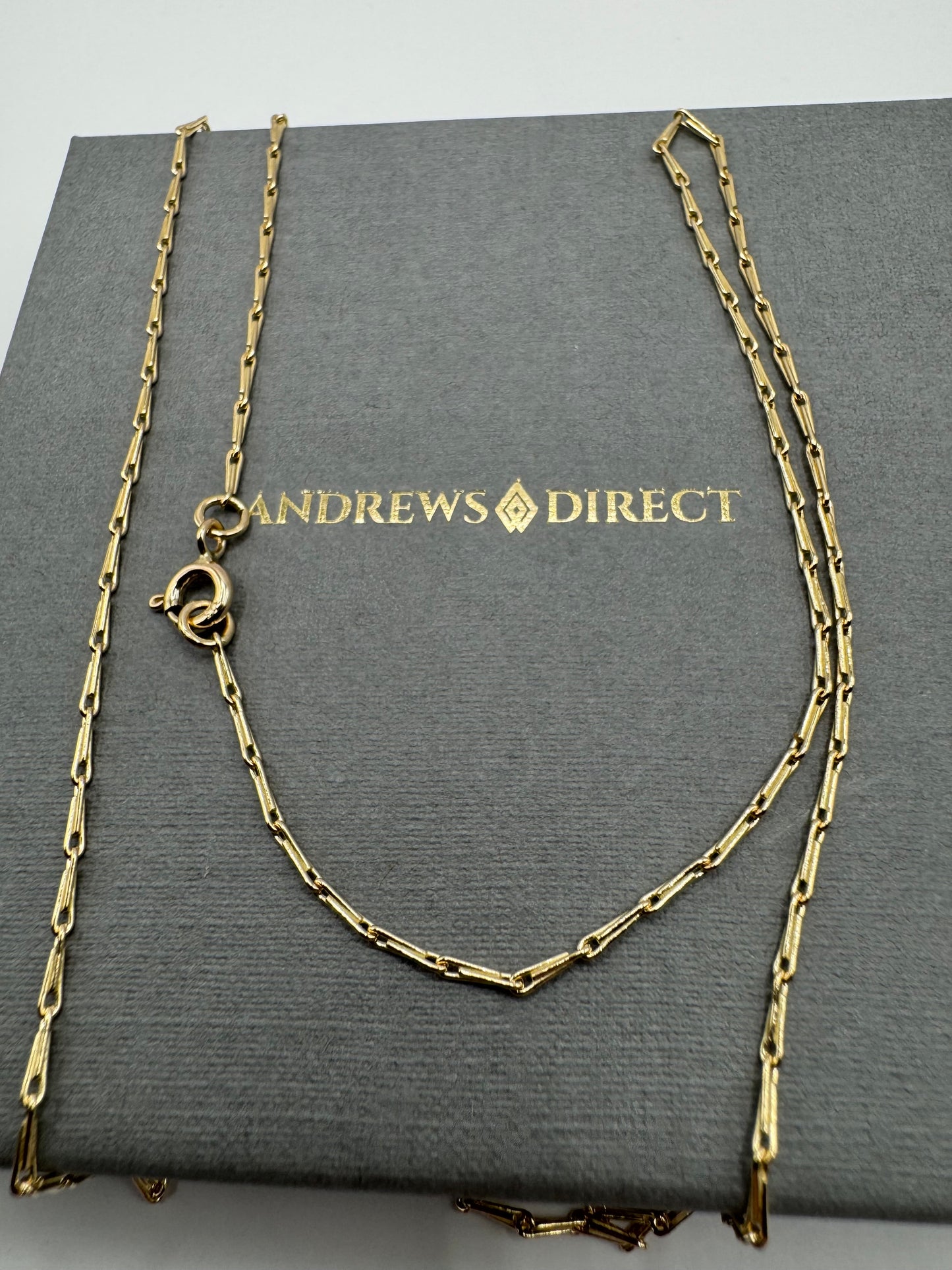 9ct Yellow Gold Solid Hayseed 1.44mm Necklace Chain Various Lengths (HS2)