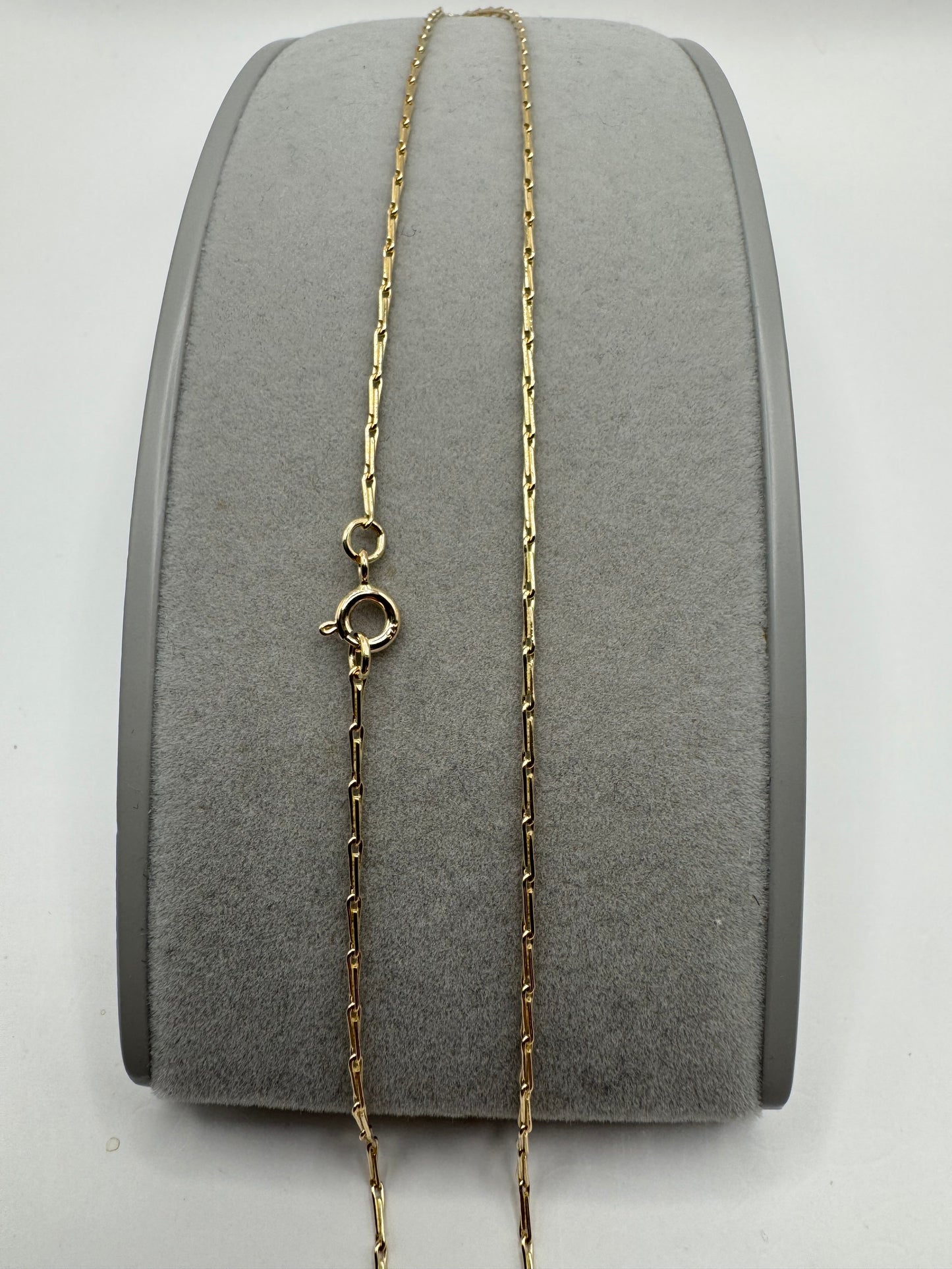 9ct Yellow Gold Solid Hayseed 1.44mm Necklace Chain Various Lengths (HS2)