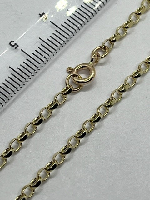9ct Solid Yellow Gold 2.4mm Filed Edge Belcher Link Chain Various Lengths (GMAXF)
