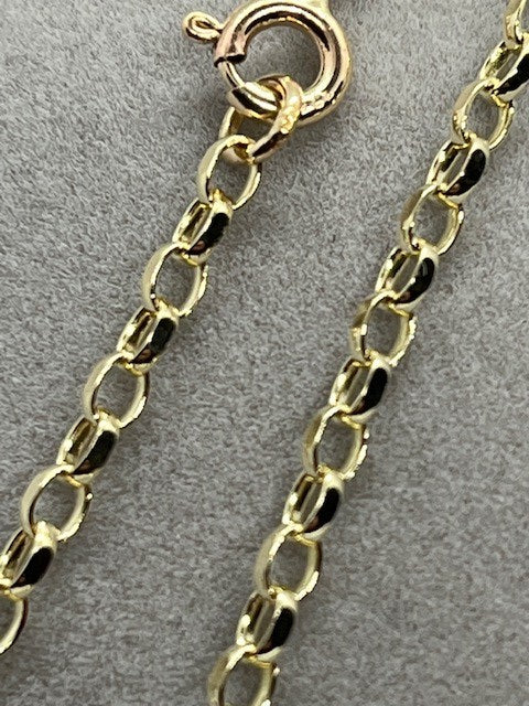 9ct Solid Yellow Gold 2.4mm Filed Edge Belcher Link Chain Various Lengths (GMAXF)