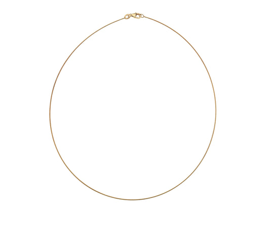 9ct Yellow Solid Gold 0.8mm Omega Necklace Various Lengths (GOM08)
